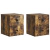 vidaXL V&auml;ggmonterat S&auml;ngbord med l&aring;da 2 pcs R&ouml;kt ek 33 x 34,5 x 40 cm