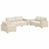 vidaXL Soffset 3 st Beige Linnenblandad tyg