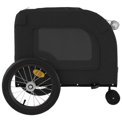 vidaXL Cykelvagn för djur svart oxfordtyg och järn