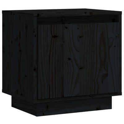 vidaXL Sängbord svart 40x30x40 cm massiv furu