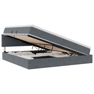 vidaXL F&ouml;rvaringss&auml;ng med madrass M&ouml;rkgr&aring; 200 x 200 cm Sammet