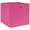 vidaXL Förvaringslådor 10 st non-woven tyg 28x28x28 cm rosa