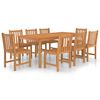 vidaXL 9-delad tr&auml;dg&aring;rdsmatgrupp 200x100 cm massiv teak