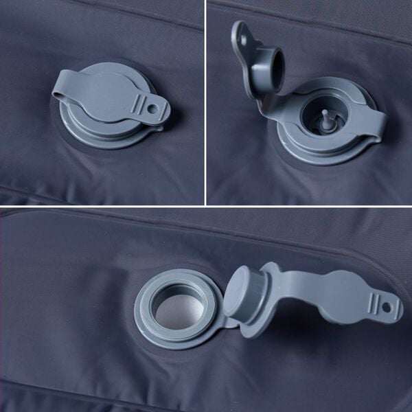 vidaXL Sj&auml;lvuppbl&aring;sande campingmadrass med kudde 1 person gr&aring;