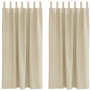 vidaXL Mörkläggningsgardiner 2 pcs Kräm 140 x 175 cm Sammet