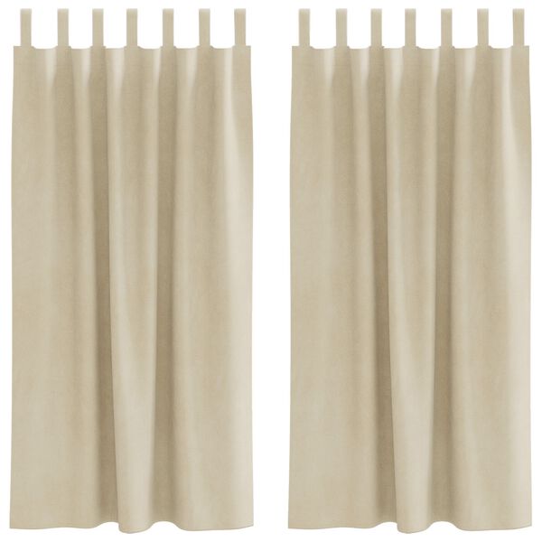 vidaXL Mörkläggningsgardiner 2 pcs Kräm 140 x 175 cm Sammet