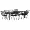 vidaXL Tr&auml;dg&aring;rdsm&ouml;belset 9 pcs Svart Pulverlackerat st&aring;l