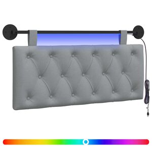 vidaXL H&auml;ngande s&auml;nggavel Med LED-lampa Ljusgr&aring; Tyg