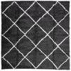 vidaXL Ryamatta PAMPLONA l&aring;ng lugg modern svart & gr&auml;ddvit 120x120 cm
