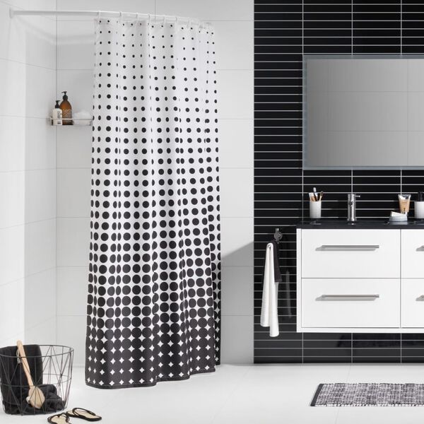 Sealskin Duschdraperi Speckles 180 cm svart 233601319