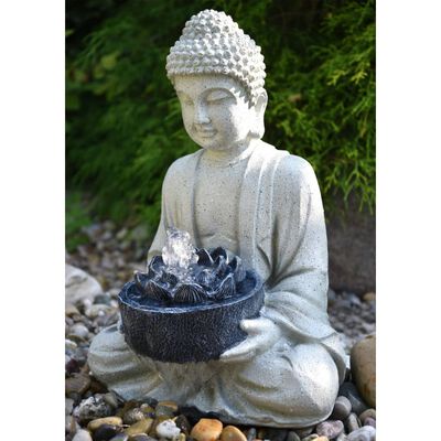 HEISSNER Dammfigur Buddha grå 37x31x50 cm