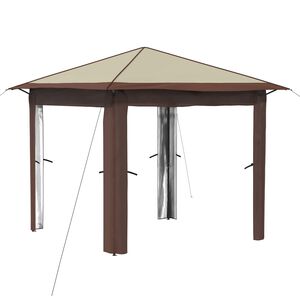 vidaXL Paviljong utan sidov&auml;gg 2,6 x 2,6 m Kr&auml;m och brun