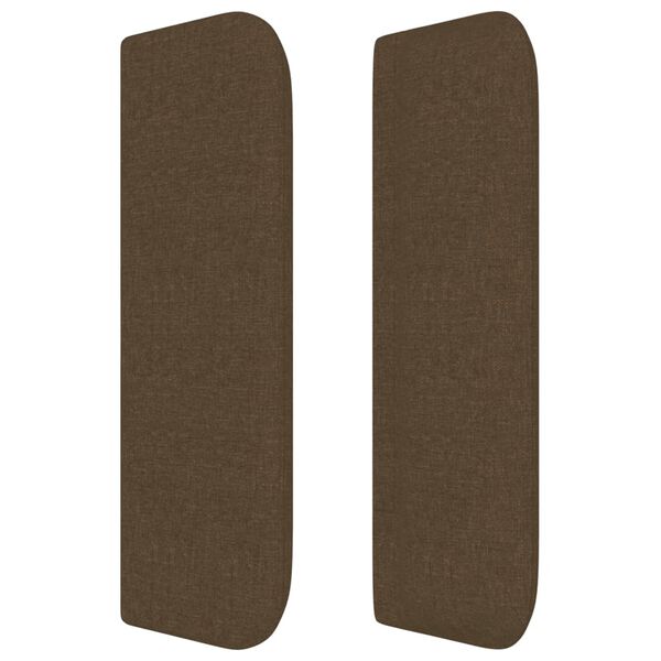 vidaXL S&auml;nggavel med kanter m&ouml;rkbrun 163x16x78/88 cm tyg