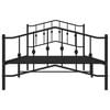 vidaXL Sängram med huvudgavel och fotgavel svart metall 107x203 cm