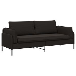 vidaXL 3-Sits soffa Svart 222 x 81 x 89 cm Sammet