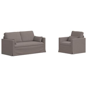 vidaXL Soffset 2 pcs Taupe 158 x 78 x 80 cm tyg