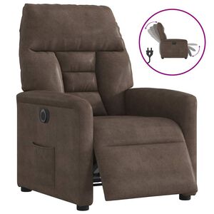 vidaXL Elektrisk reclinerf&aring;t&ouml;lj brun mikrofibertyg