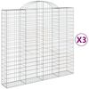 vidaXL Gabioner b&aring;gformade 3 st 200x50x180/200 cm galvaniserat j&auml;rn