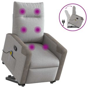 vidaXL Massagef&aring;t&ouml;lj med uppresningshj&auml;lp molngr&aring; tyg