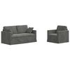 vidaXL Soffset 2 pcs M&ouml;rkgr&aring; 158 x 78 x 80 cm Sammet