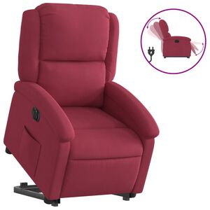 vidaXL Elektrisk reclinerf&aring;t&ouml;lj med uppresningshj&auml;lp vinr&ouml;d sammet