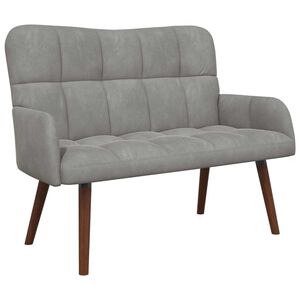 vidaXL 2-sits soffa Ljusgr&aring; 115 x 61 x 87 cm Sammet