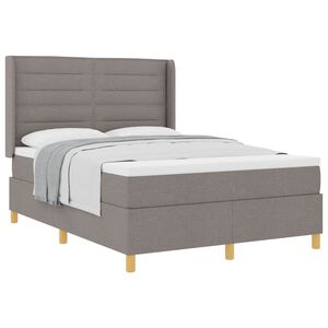 vidaXL B&auml;ddfj&auml;der med huvudgavel Taupe 140 x 190 cm tyg