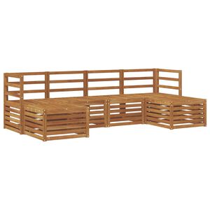 vidaXL Soffgrupper 6 pcs Naturf&auml;rg Massivt Akaciatr&auml;