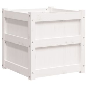 vidaXL Odlingsl&aring;da vit 50x50x50 cm massiv furu