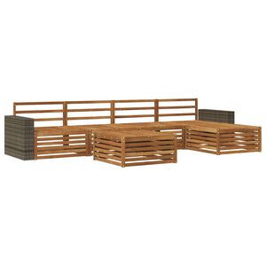 vidaXL Utomhussoffset 6 pcs Naturlig 79 x 79 x 37 cm Massivt Akaciatr&auml;