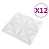 vidaXL V&auml;ggpaneler 12 pcs Origami Vit 50 x 50 cm XPS Skum