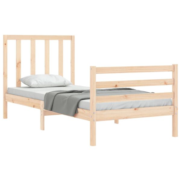 vidaXL S&auml;ngram utan madrass 90x200 cm massiv furu