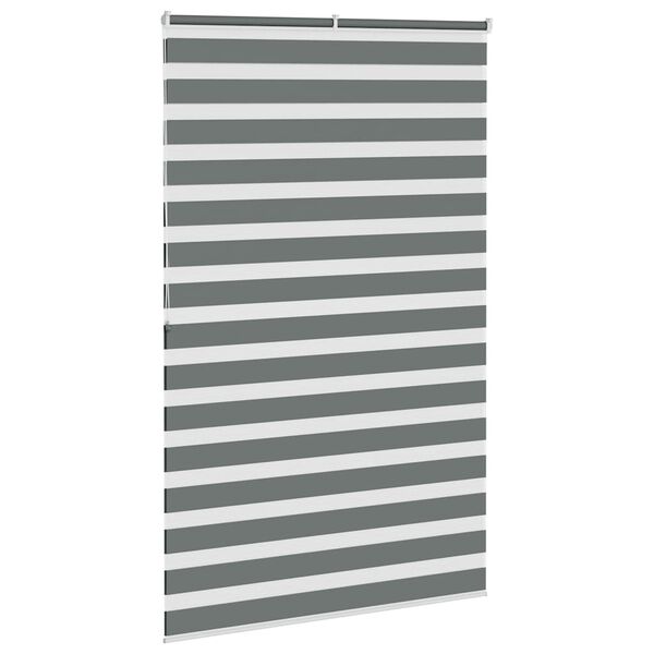 vidaXL Rullgardin zebra mörkgrå 145x200 cm tyg bredd 140,9cm polyester