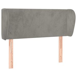 vidaXL S&auml;nggavel med kanter ljusgr&aring; 83x23x78/88 cm sammet