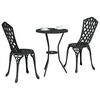 vidaXL Trädgårds Bistro Set 3 pcs Svart Aluminium