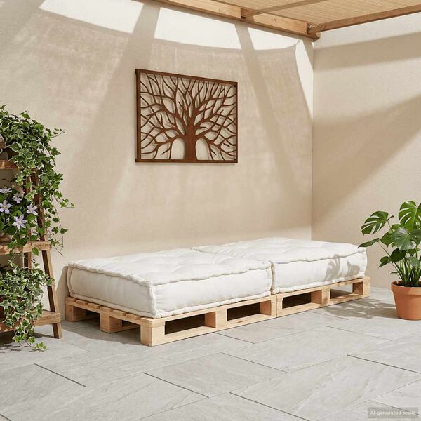 vidaXL Modul&auml;r soffa kr&auml;mf&auml;rgat tyg 70x70x36