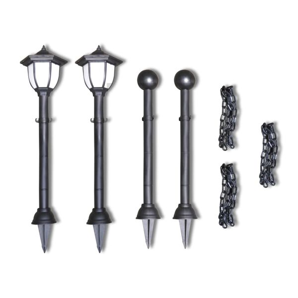 vidaXL Kedjestaket med 2 solcellsdrivna LED-lampor