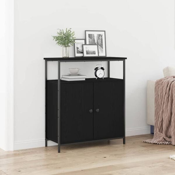 vidaXL Sideboard Svart Ek 70 x 30 x 80 cm Konstruerat tr&auml;