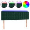 vidaXL S&auml;nggavel LED m&ouml;rkgr&ouml;n 144x5x78/88 cm sammet