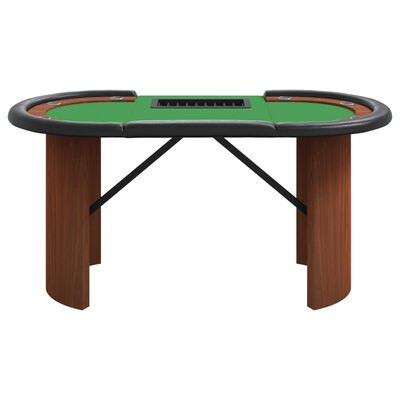 vidaXL Pokerbord med markerhållare 10 spelare 160x80x75 cm grön