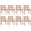 vidaXL Bataviastolar 8 st vit finish massiv teak