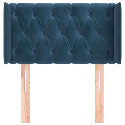 vidaXL Sänggavel med kanter mörkblå 83x16x78/88 cm sammet