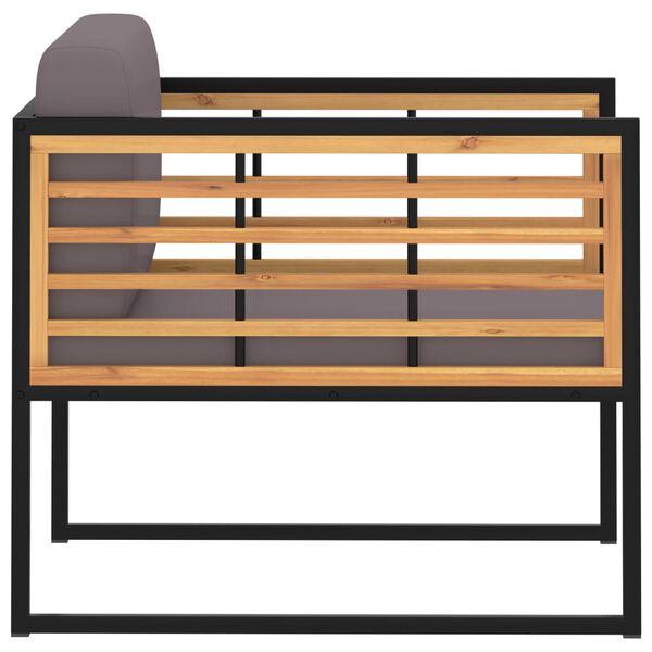 vidaXL Trädgårdsstolar med dynor 2 st massivt akaciaträ mörkgrå