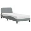 vidaXL Bed with Mattress "Dover" Light Grey 80x200 cm Fabric