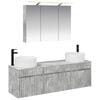 vidaXL Badrumssk&aring;psset 4 pcs Betonggr&aring; 100 x 14,5 x 70 cm
