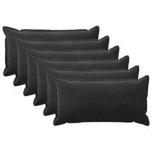 vidaXL Kudde med kudde HOUTEN 6 st Svart Sammet