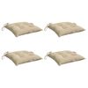 vidaXL Stolsdynor 4 st beige 40x40x7 cm oxfordtyg
