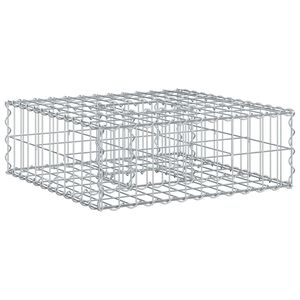 vidaXL Gabion upph&ouml;jd s&auml;ng 60 x 60 x 20 cm Galvaniserat St&aring;l Silver