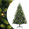 vidaXL Konstigt hinged julgran 300 LEDs Gr&ouml;n 210 cm PVC och PE
