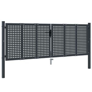 vidaXL Tr&auml;dg&aring;rdsgrind antracit 300x75 cm st&aring;l